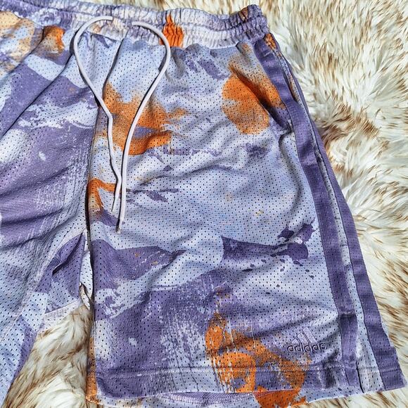 Adidas Mens 2XL Q2 basketball all over print mesh shorts abstract splatter - Picture 5 of 6